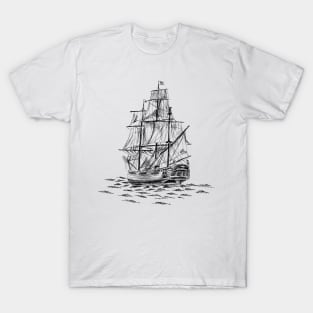 Antique Sailboat Sketch T-Shirt